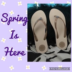 A brand new pair of Coach sandals